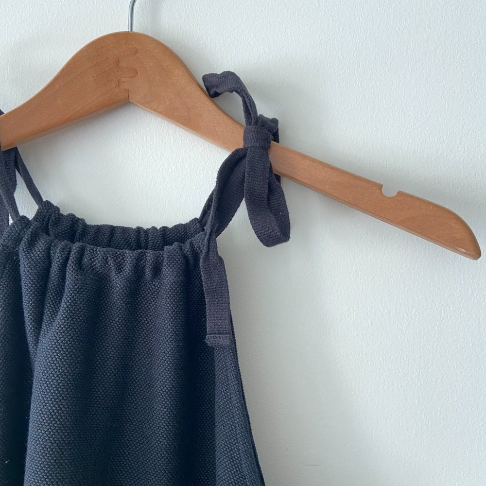 Madewell Womens Black Solid Cotton Basic Tie-Shou… - image 2